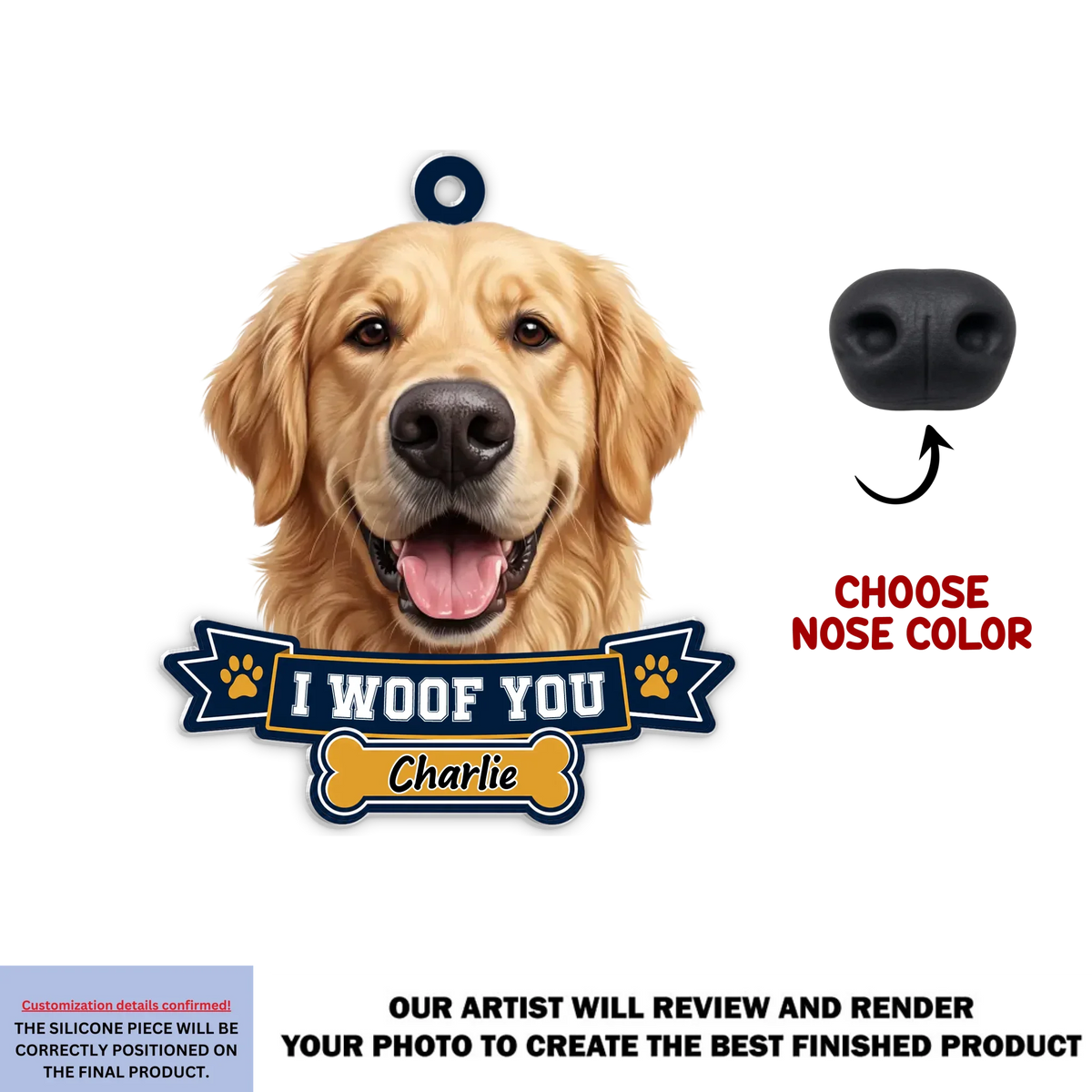 Snoot Boop - Personalized Nose Squishy Keychain