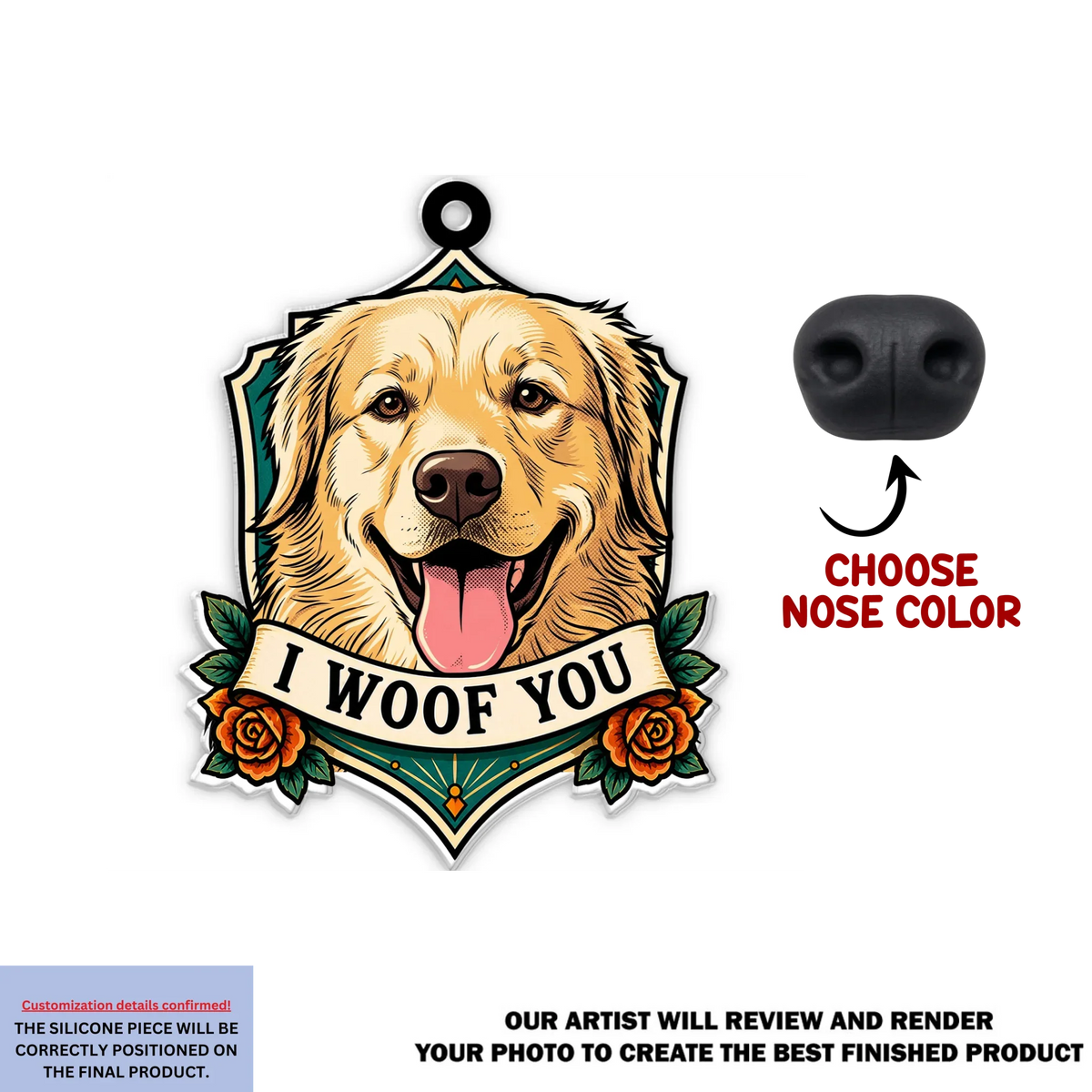 I Woof You - Personalized Nose Squishy Keychain