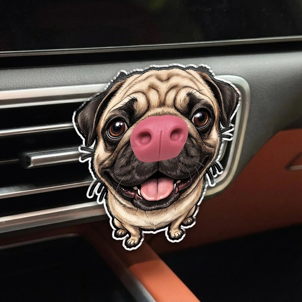 Smiles On The Road - Personalized Squishy Nose Car Vent Clip