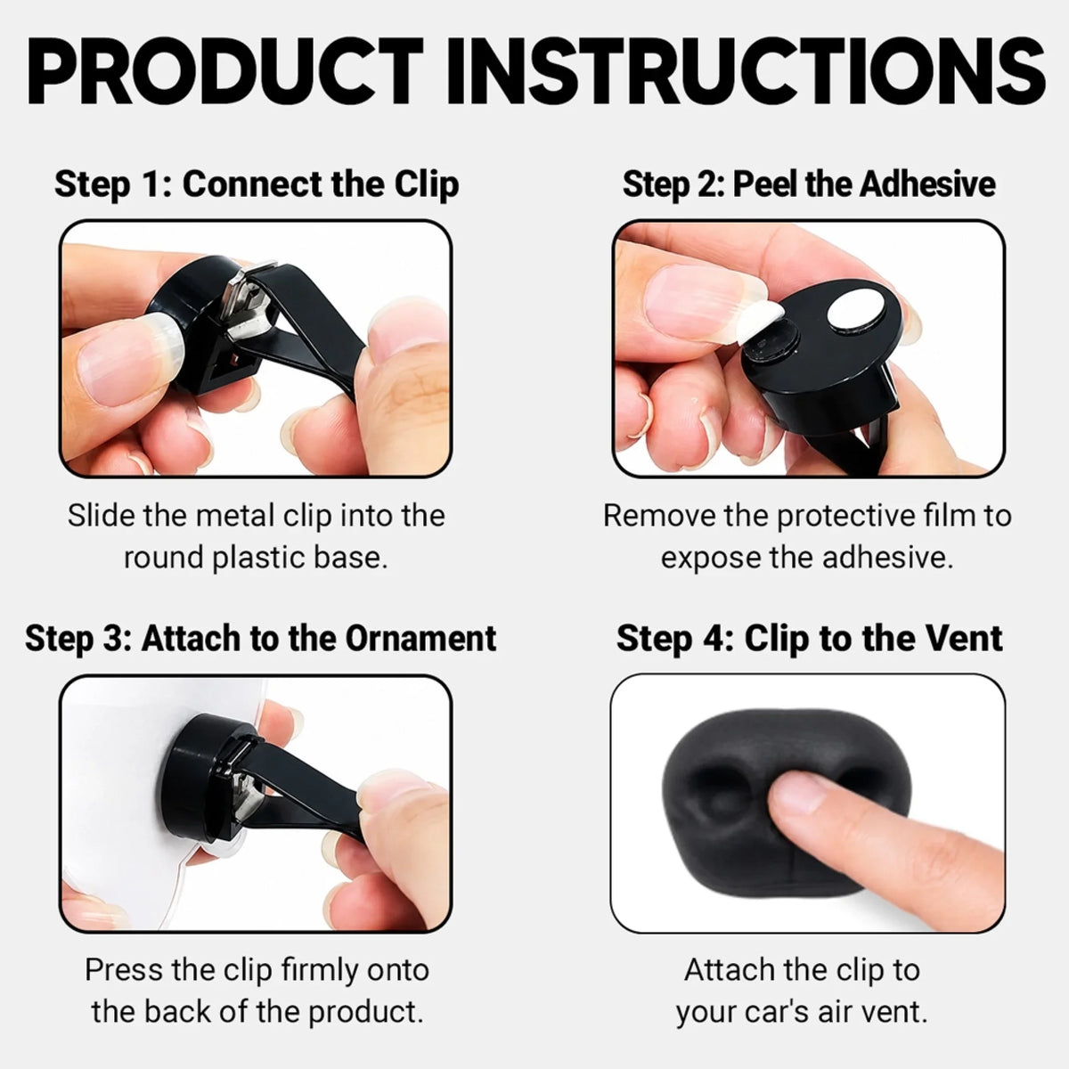 Smiles On The Road - Personalized Squishy Nose Car Vent Clip
