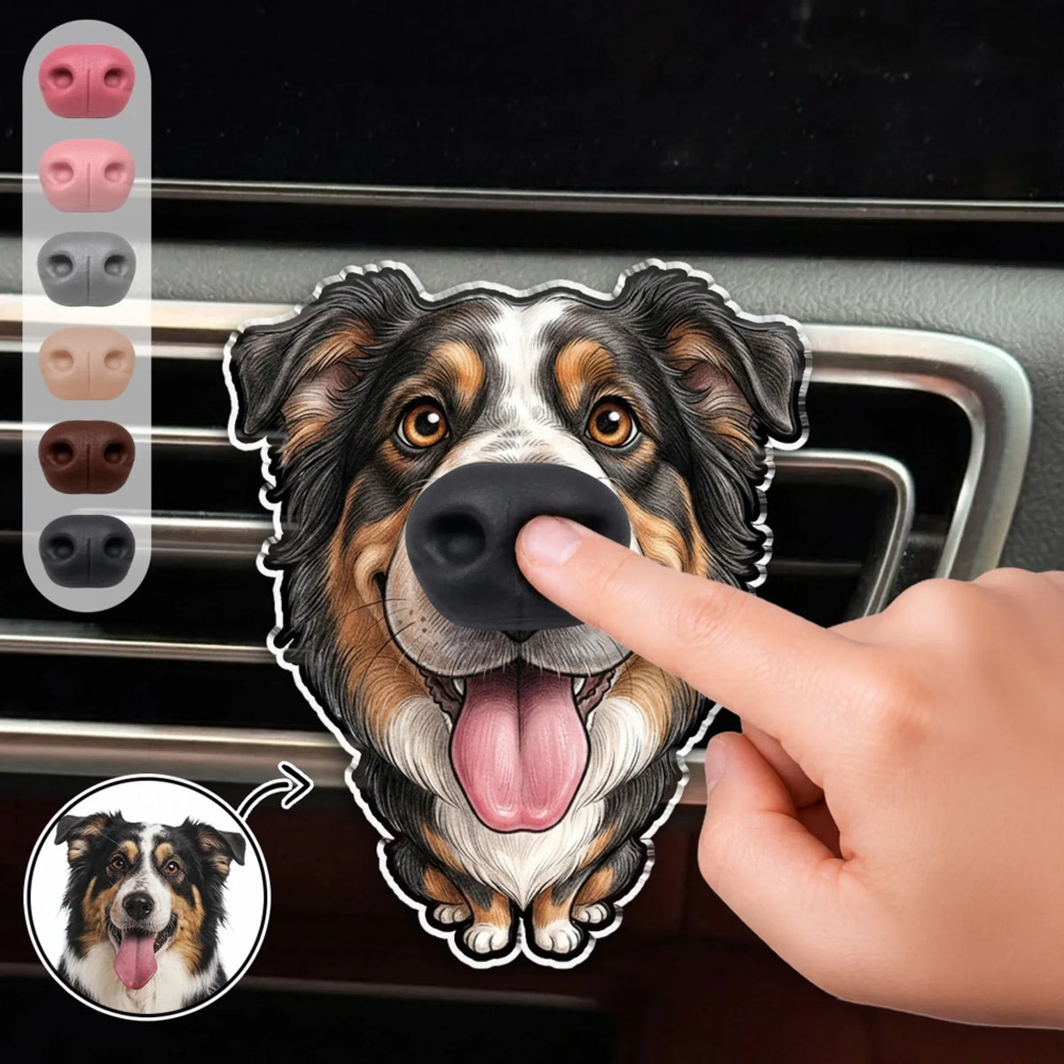Smiles On The Road - Personalized Squishy Nose Car Vent Clip