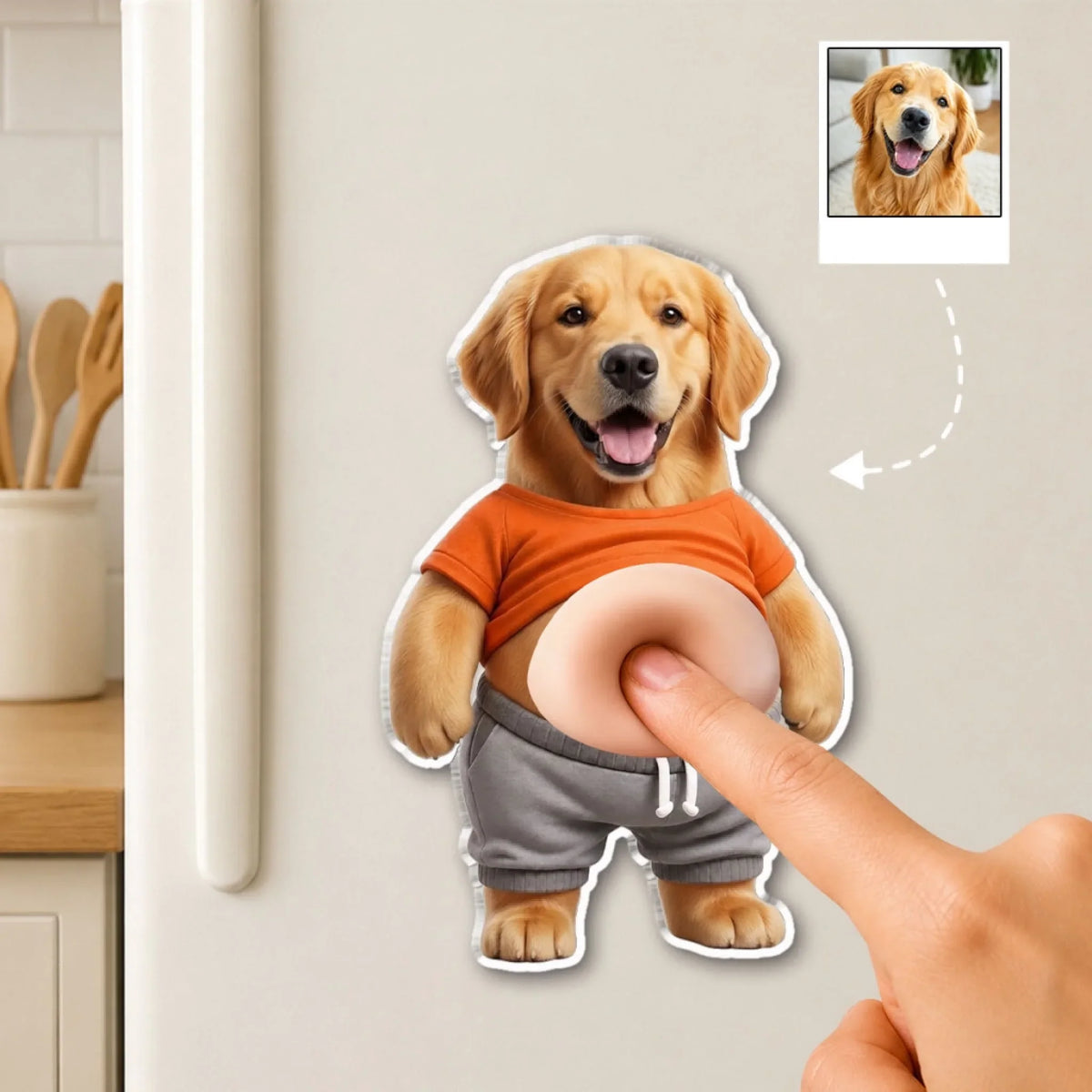 Custom Funny Squishy Belly Fridge Decor For Pet Lovers • Snack Attack Squad - Personalized Squishy Acrylic Magnet
