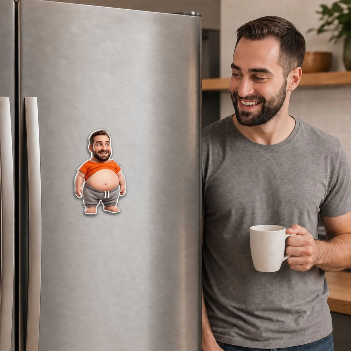Custom Funny Squishy Belly Fridge Decor For Pet Lovers • Snack Attack Squad - Personalized Squishy Acrylic Magnet