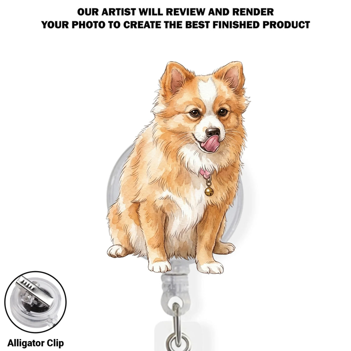Custom Photo Nurse ID Holder, Graduation Christmas Birthday Gifts for Dog Lovers • Keeping You Close While I Work - Personalized Acrylic Badge Reel