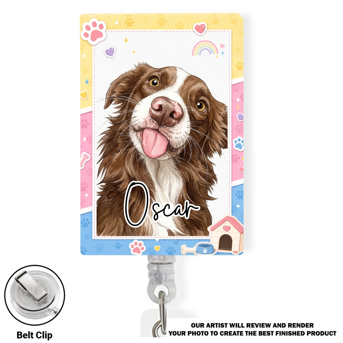 Custom Photo Nurse ID Holder, Graduation Christmas Birthday Gifts for Dog Lovers • Cute Pet - Personalized Acrylic Badge Reel