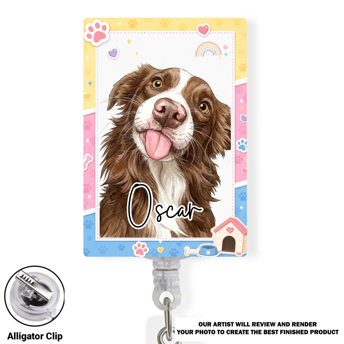 Custom Photo Nurse ID Holder, Graduation Christmas Birthday Gifts for Dog Lovers • Cute Pet - Personalized Acrylic Badge Reel