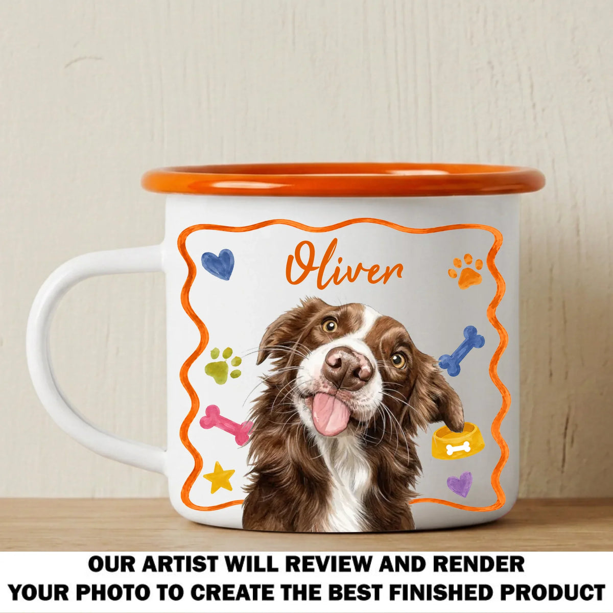 My Lovely Dog - Personalized 12OZ Two-Tone Enamel Cups With Handle