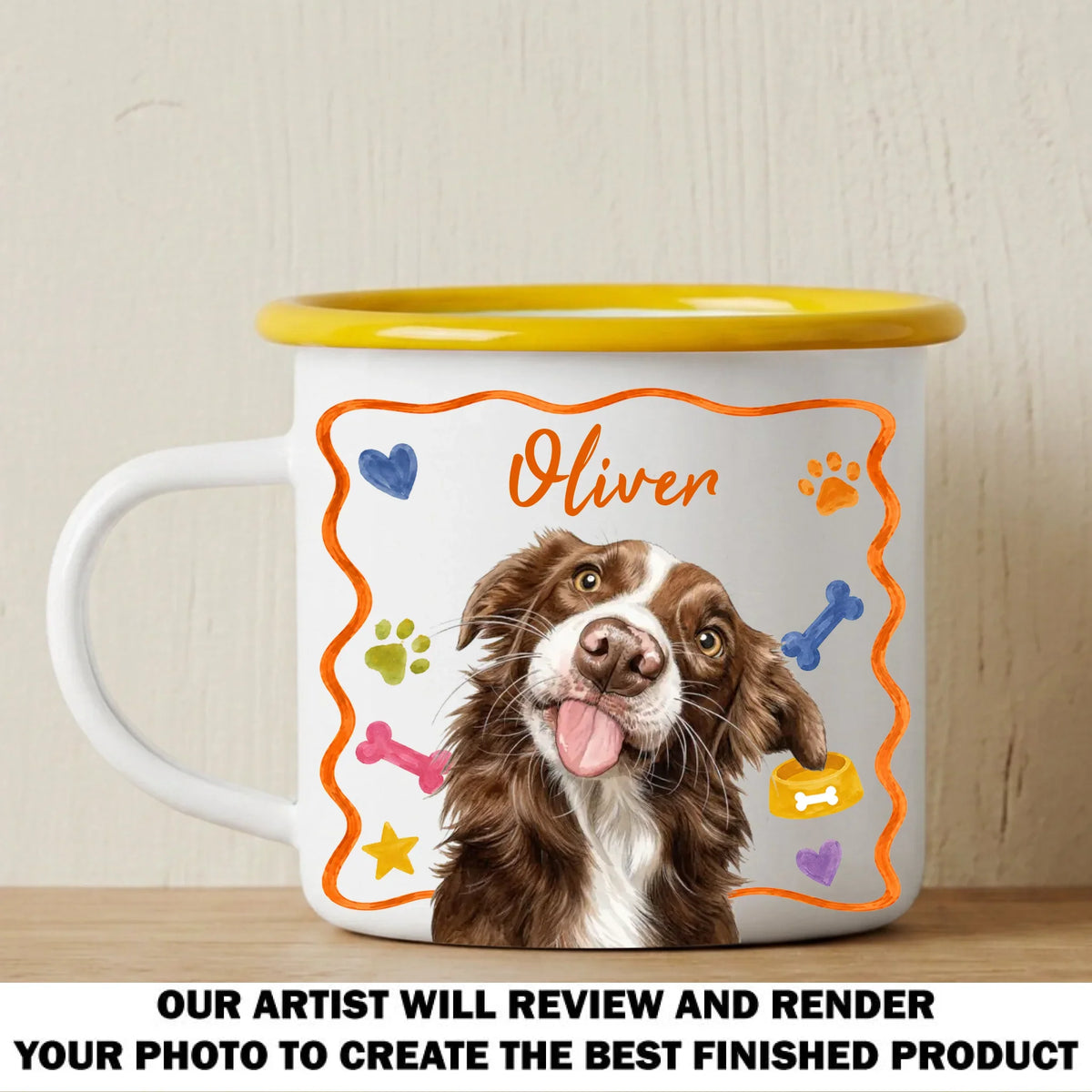 My Lovely Dog - Personalized 12OZ Two-Tone Enamel Cups With Handle