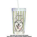 Custom Photo Christmas Birthday Gifts For Dog Mom, Dog Lovers • Beachside Barkers - Personalized 14oz Plastic Tumbler