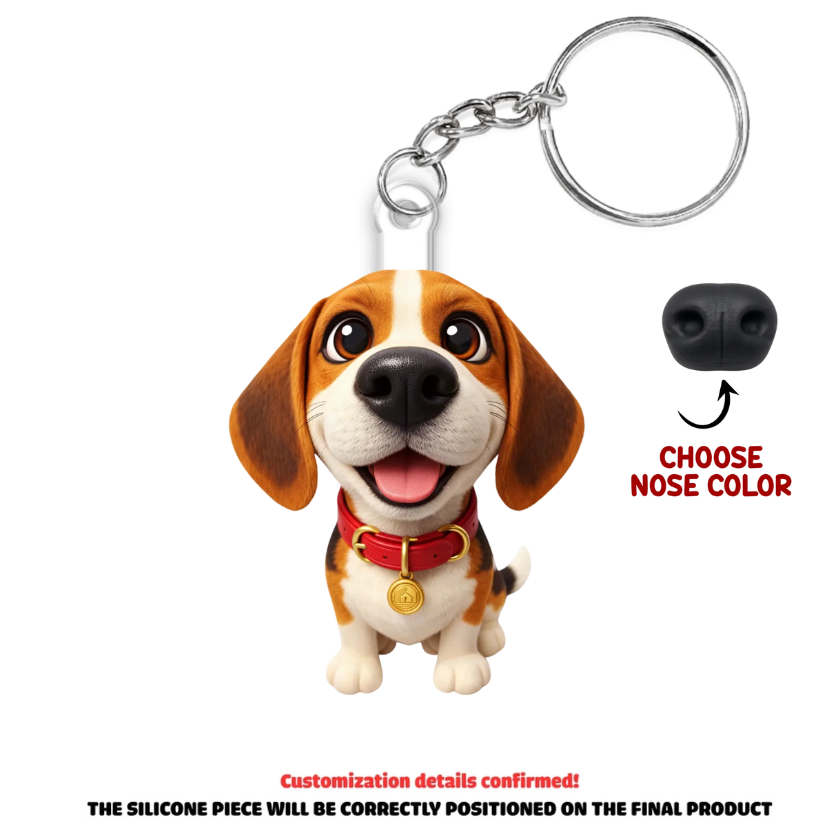 Custom Photo Christmas Birthday Gifts For Dog Parents • Boop My Nose - Personalized Nose Squishy Keychain