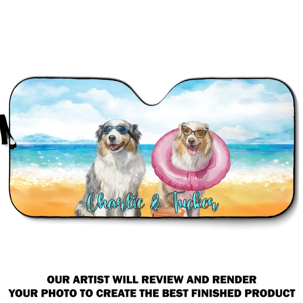 Dog In Summertime - Personalized Car Sunshade