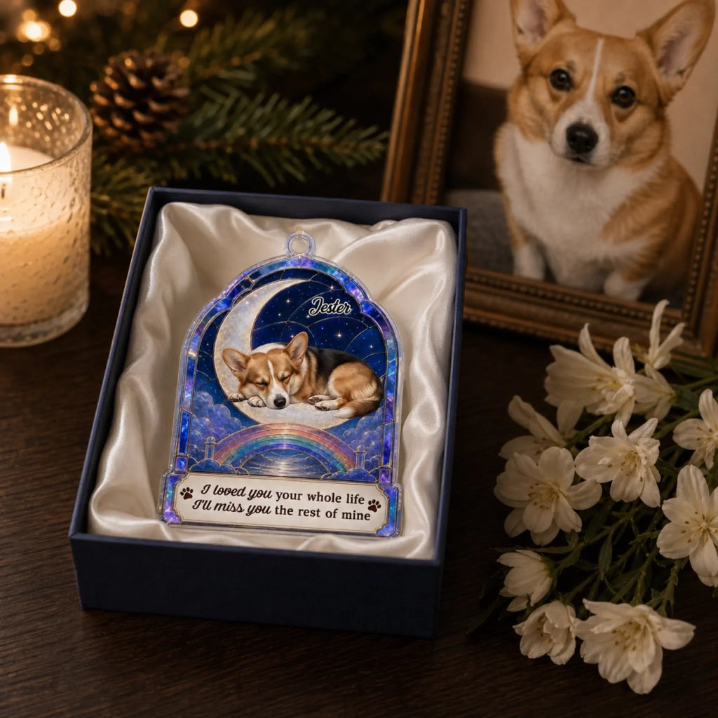 Custom Christmas Memorial Sympathy Gifts For Dogs, Cats • A Piece of My Heart - Personalized Acrylic Ornament