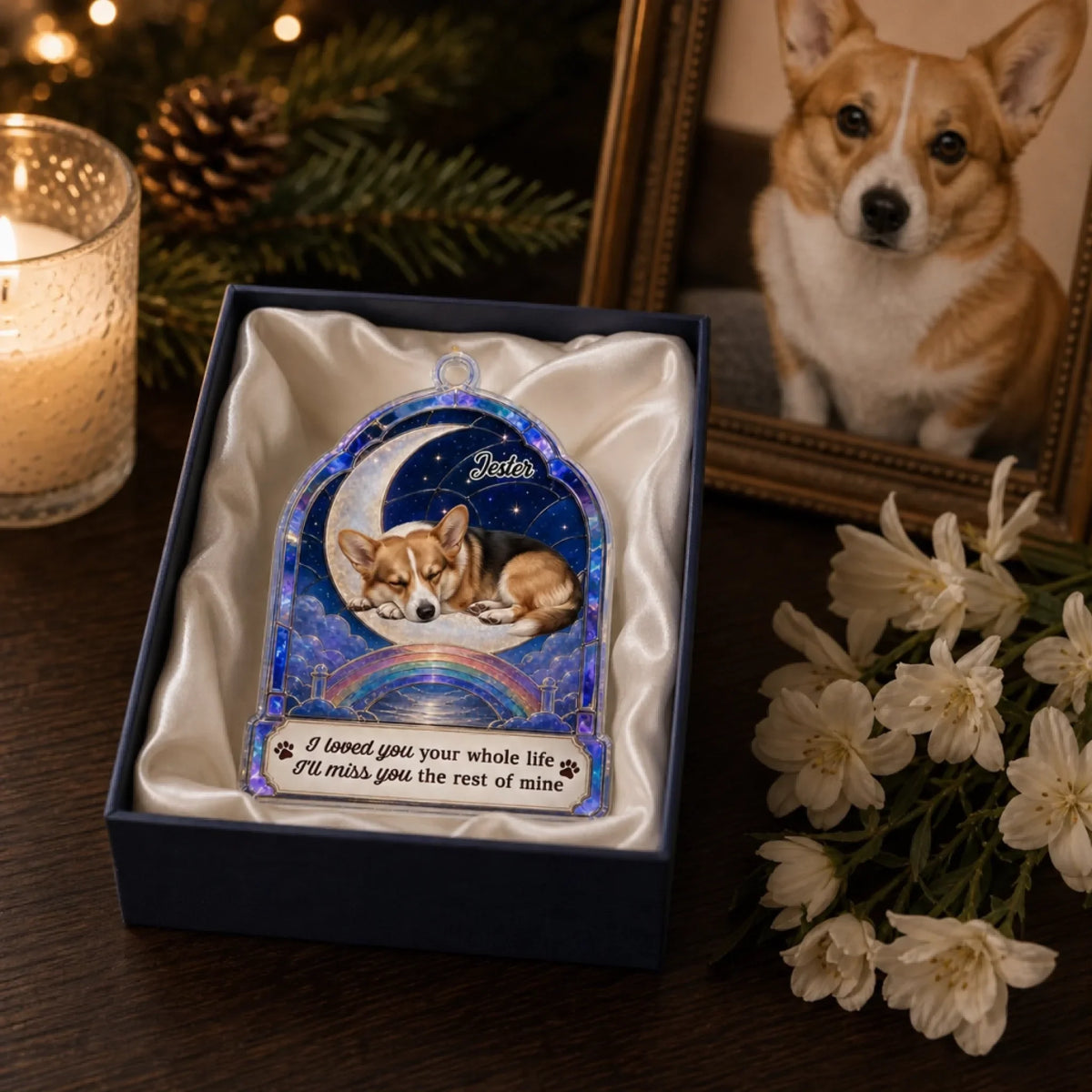 Custom Christmas Memorial Sympathy Gifts For Dogs, Cats • A Piece of My Heart - Personalized Acrylic Ornament