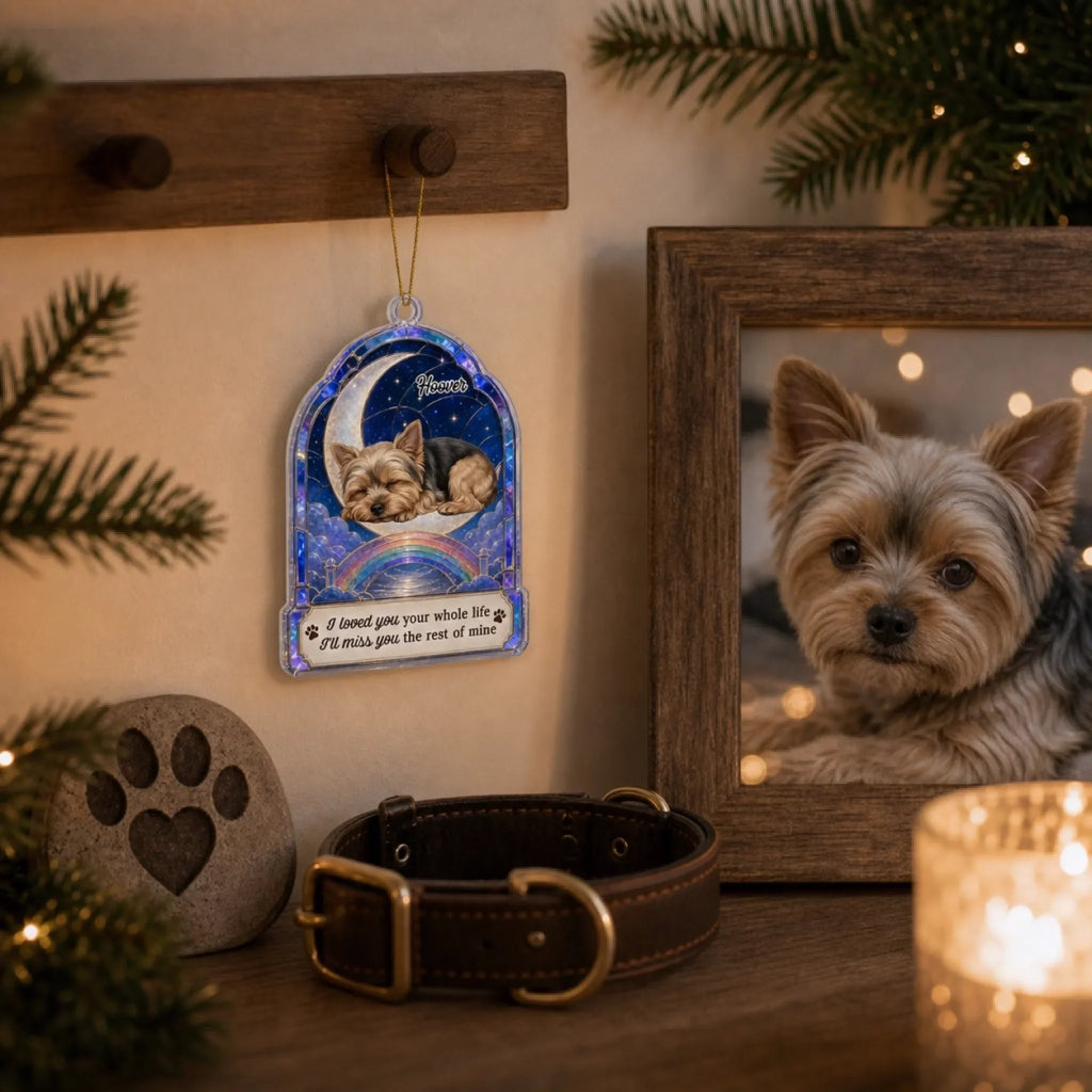 Custom Christmas Memorial Sympathy Gifts For Dogs, Cats • A Piece of My Heart - Personalized Acrylic Ornament
