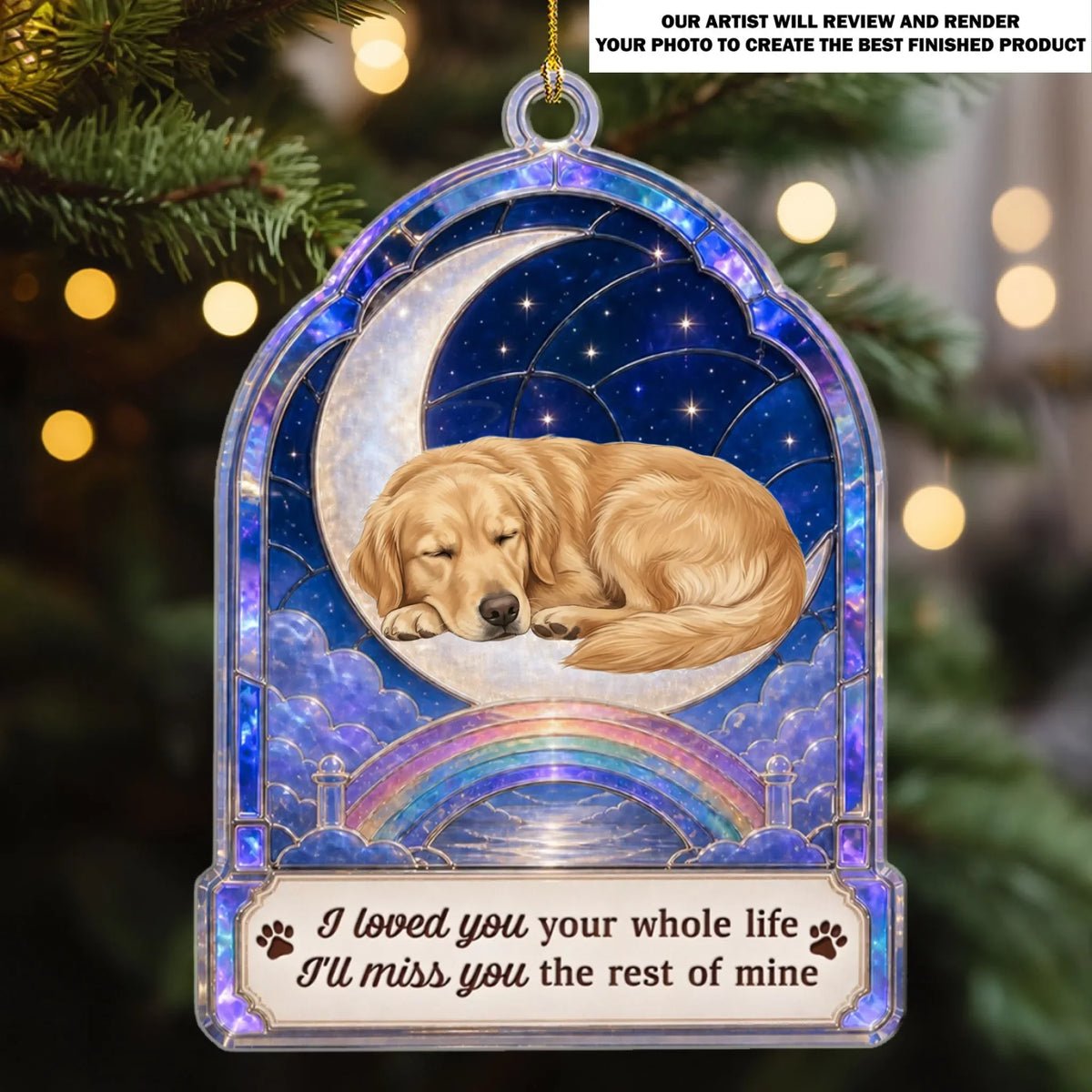 Custom Christmas Memorial Sympathy Gifts For Dogs, Cats • A Piece of My Heart - Personalized Acrylic Ornament