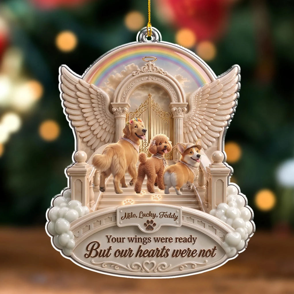 Custom Christmas Memorial Sympathy Gifts For Dogs, Cats • Forever Paws - Personalized 3D Effect Acrylic Ornament