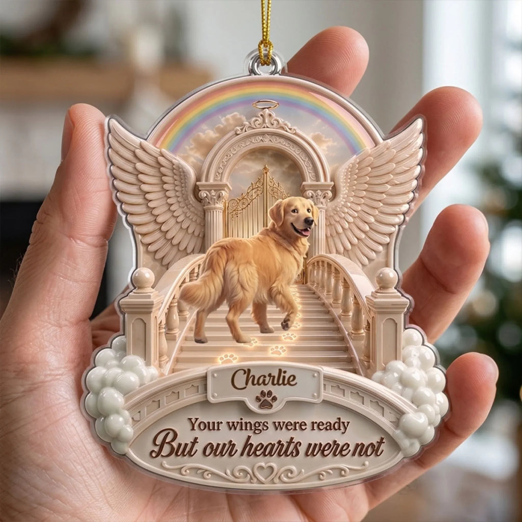 Custom Christmas Memorial Sympathy Gifts For Dogs, Cats • Forever Paws - Personalized 3D Effect Acrylic Ornament