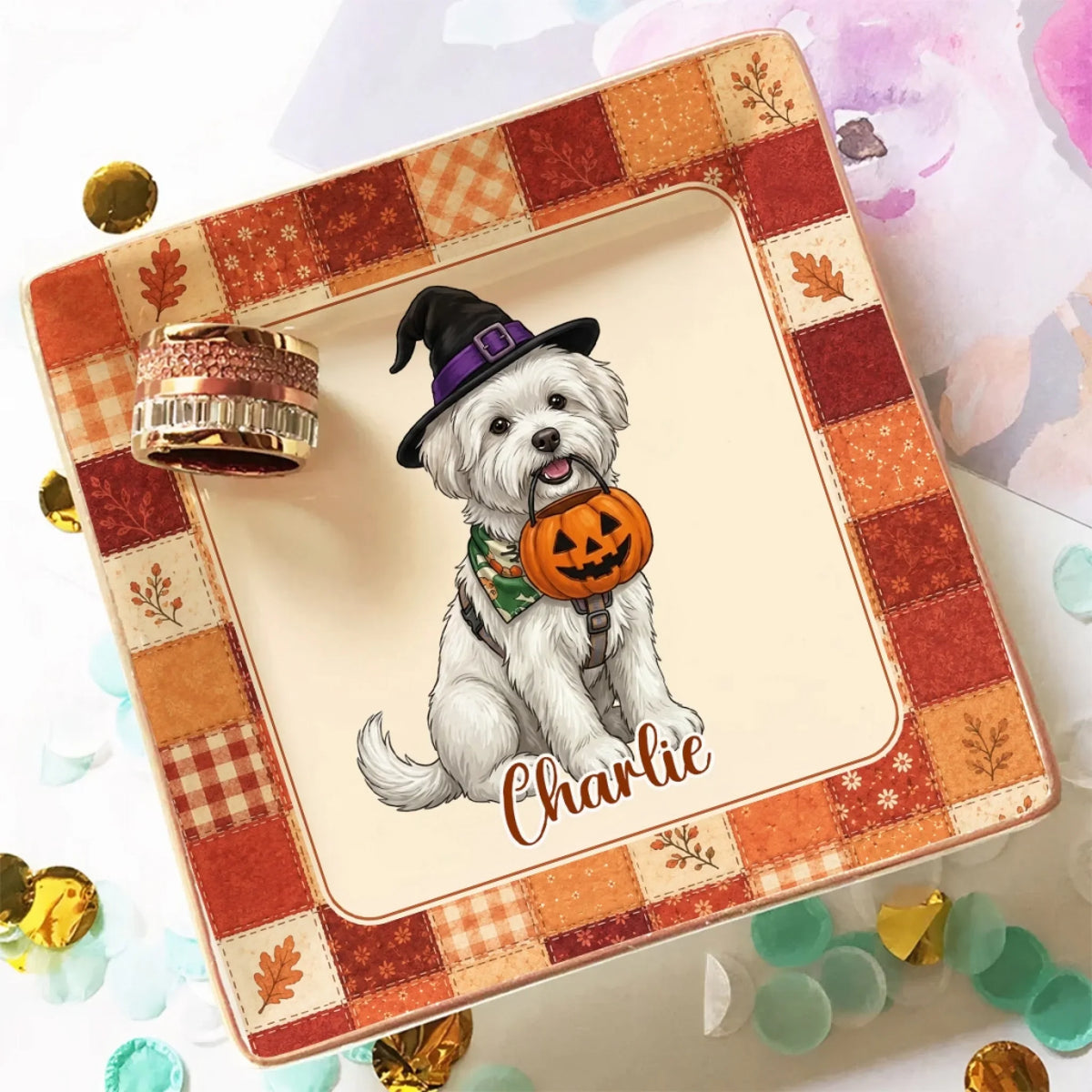 Spooky Pet Lover - Personalized Jewelry Dish
