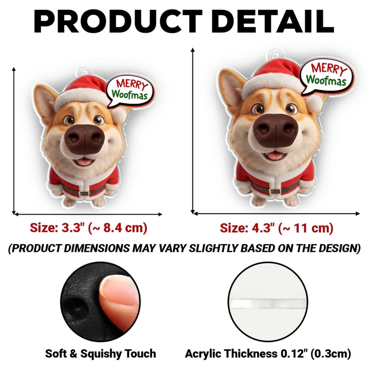 Custom Christmas Decor Home Birthday Gifts For Dog Lovers • One Merry Boop - Personalized Nose Squishy Ornament