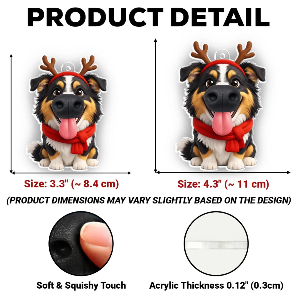 Custom Christmas Decor Home Birthday Gifts For Dog Lovers • Reindeer Boop - Personalized Nose Squishy Ornament