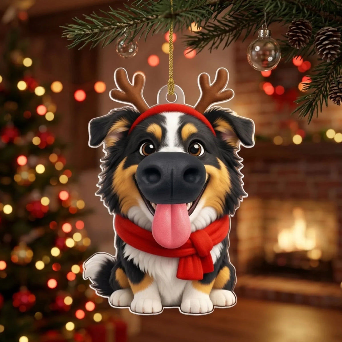 Custom Christmas Decor Home Birthday Gifts For Dog Lovers • Reindeer Boop - Personalized Nose Squishy Ornament