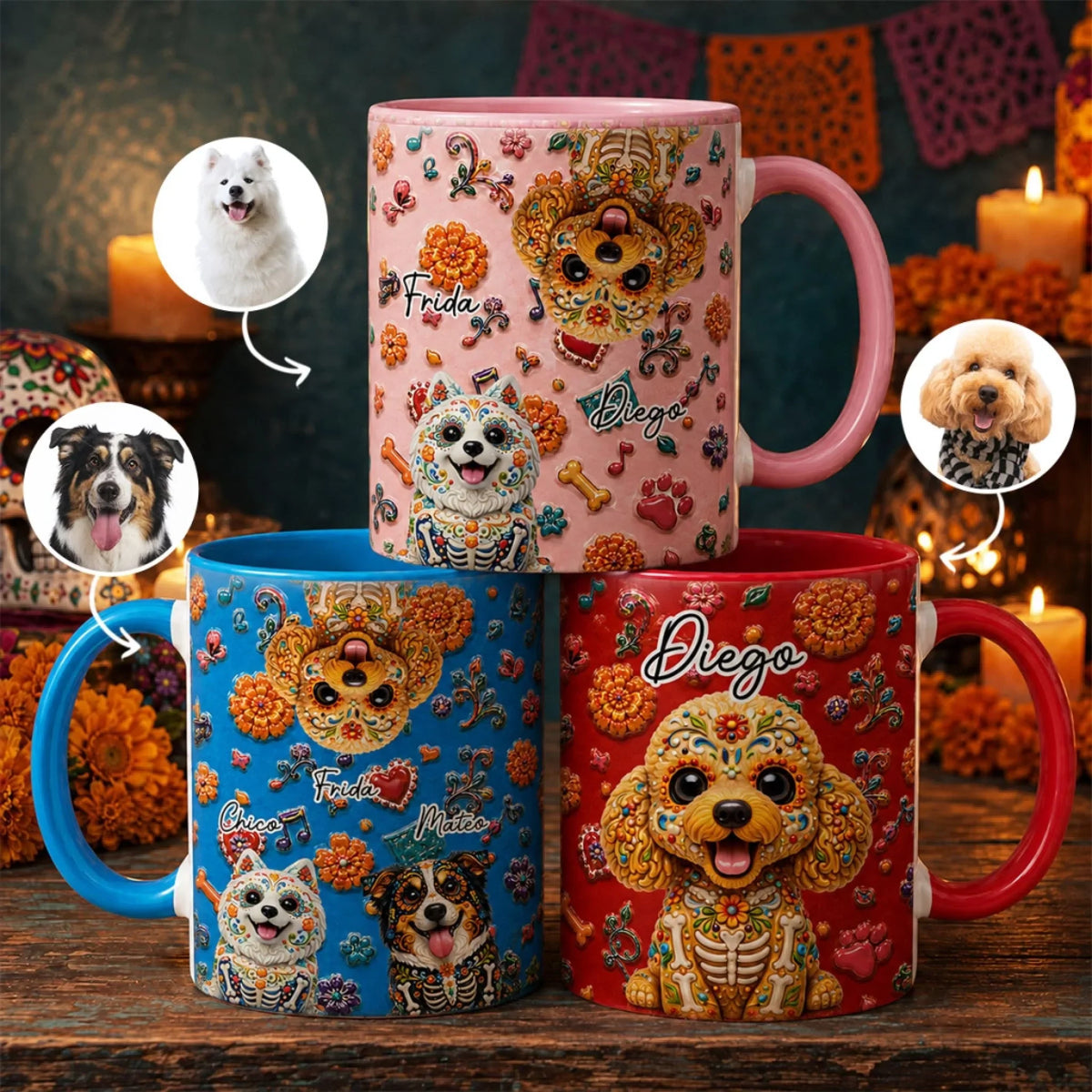 Custom Christmas Birthday Gifts For Pet Lovers • Pawtastic Fiesta - Personalized Accent Mug