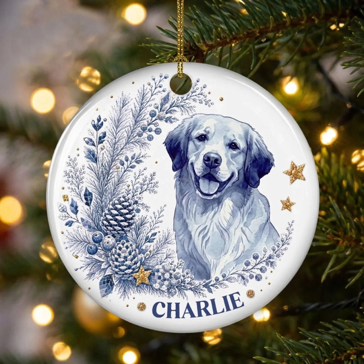 Custom Christmas Decor Home Birthday Gifts For Pet Lovers • The Best Gift Has Four Paws - Personalized Ceramic Ornament