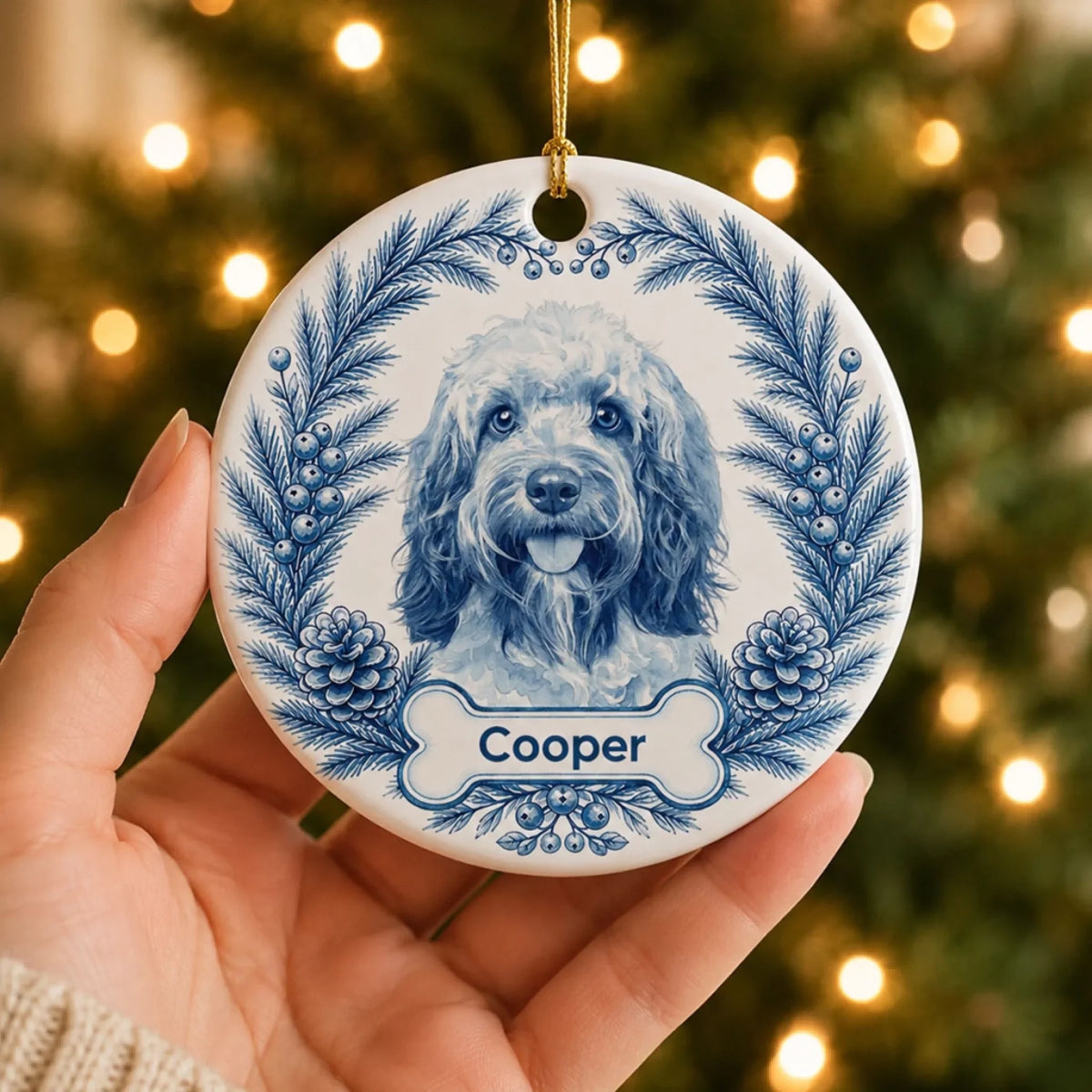 Custom Christmas Decor Home Birthday Gifts For Pet Lovers • Living In Memory - Personalized Ceramic Ornament