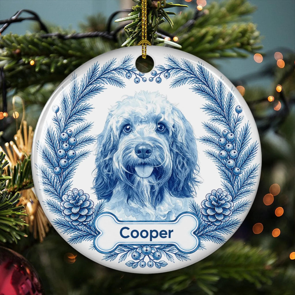 Custom Christmas Decor Home Birthday Gifts For Pet Lovers • Living In Memory - Personalized Ceramic Ornament