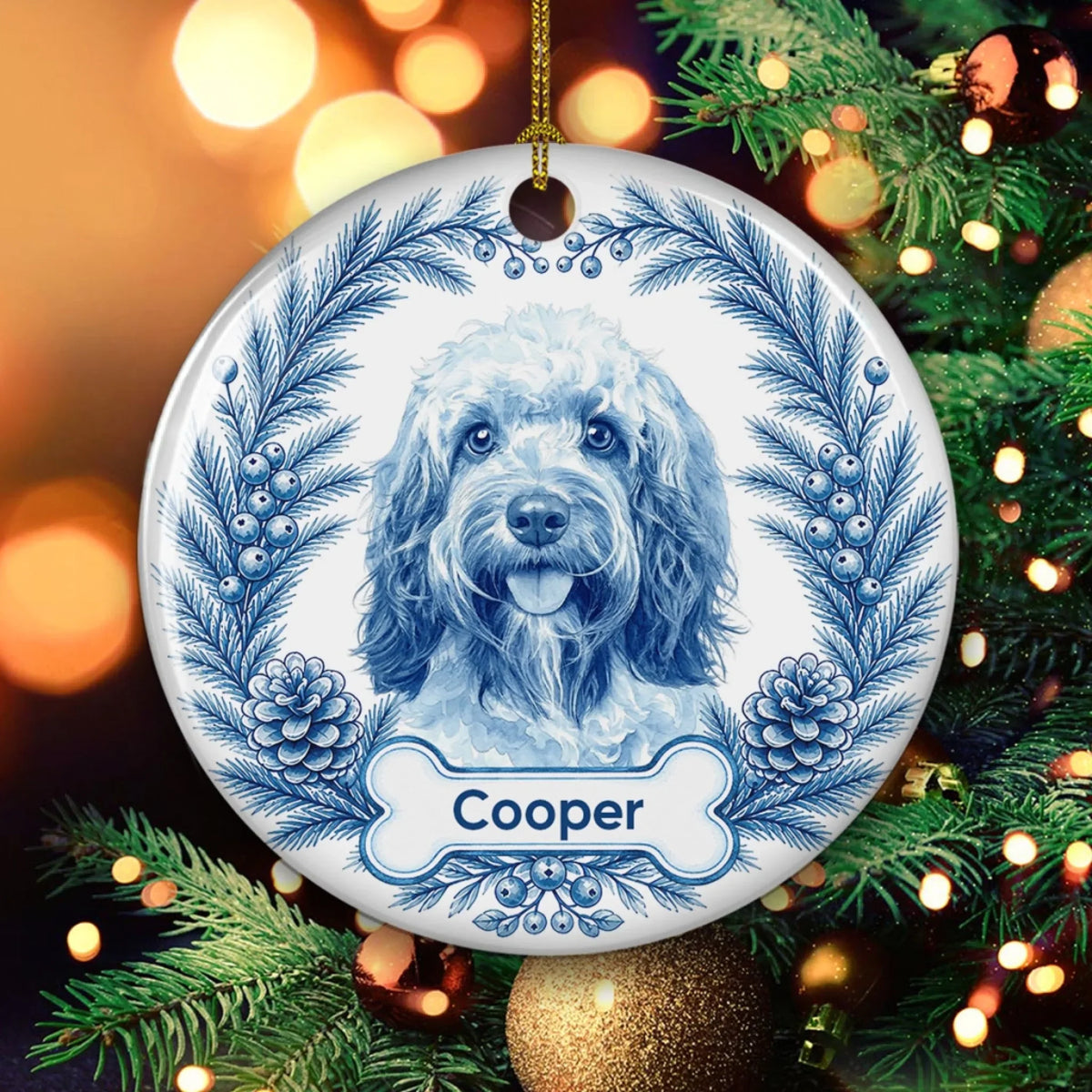 Custom Christmas Decor Home Birthday Gifts For Pet Lovers • Living In Memory - Personalized Ceramic Ornament