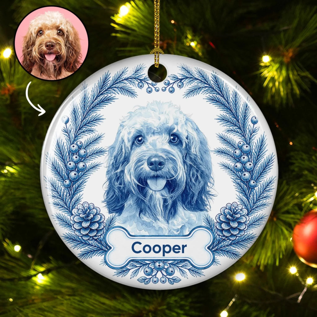 Custom Christmas Decor Home Birthday Gifts For Pet Lovers • Living In Memory - Personalized Ceramic Ornament