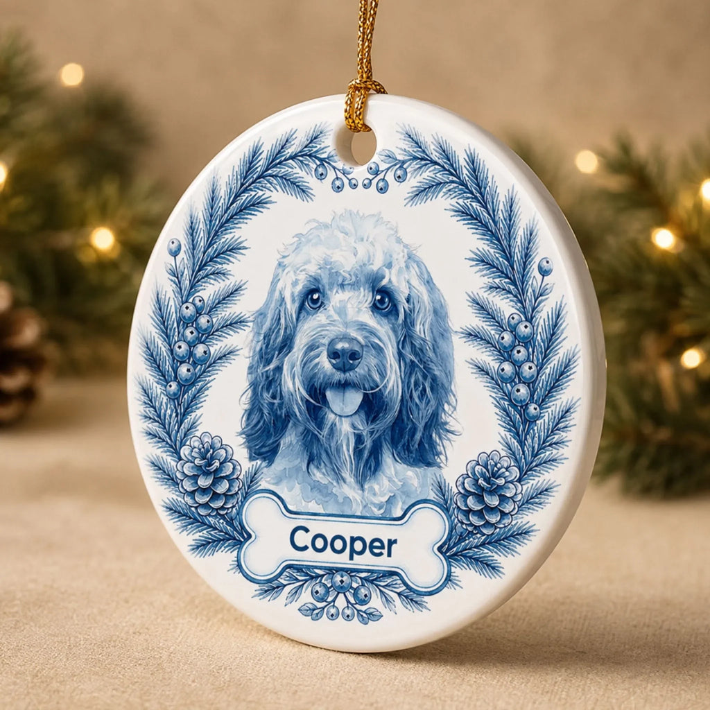 Custom Christmas Decor Home Birthday Gifts For Pet Lovers • Living In Memory - Personalized Ceramic Ornament