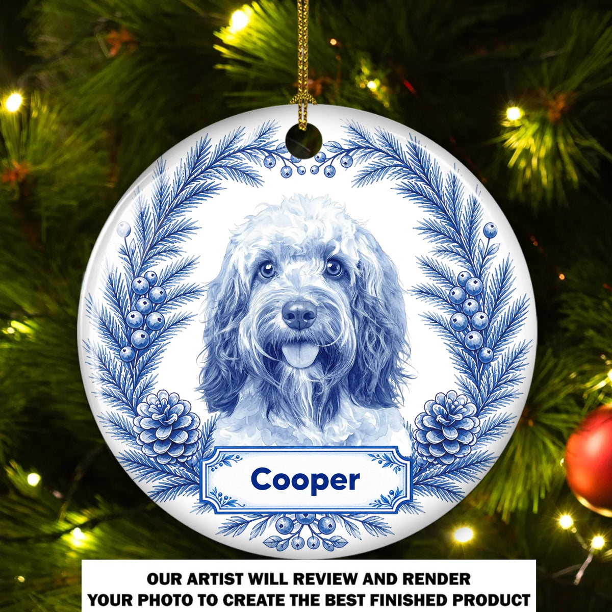 Custom Christmas Decor Home Birthday Gifts For Pet Lovers • Living In Memory - Personalized Ceramic Ornament