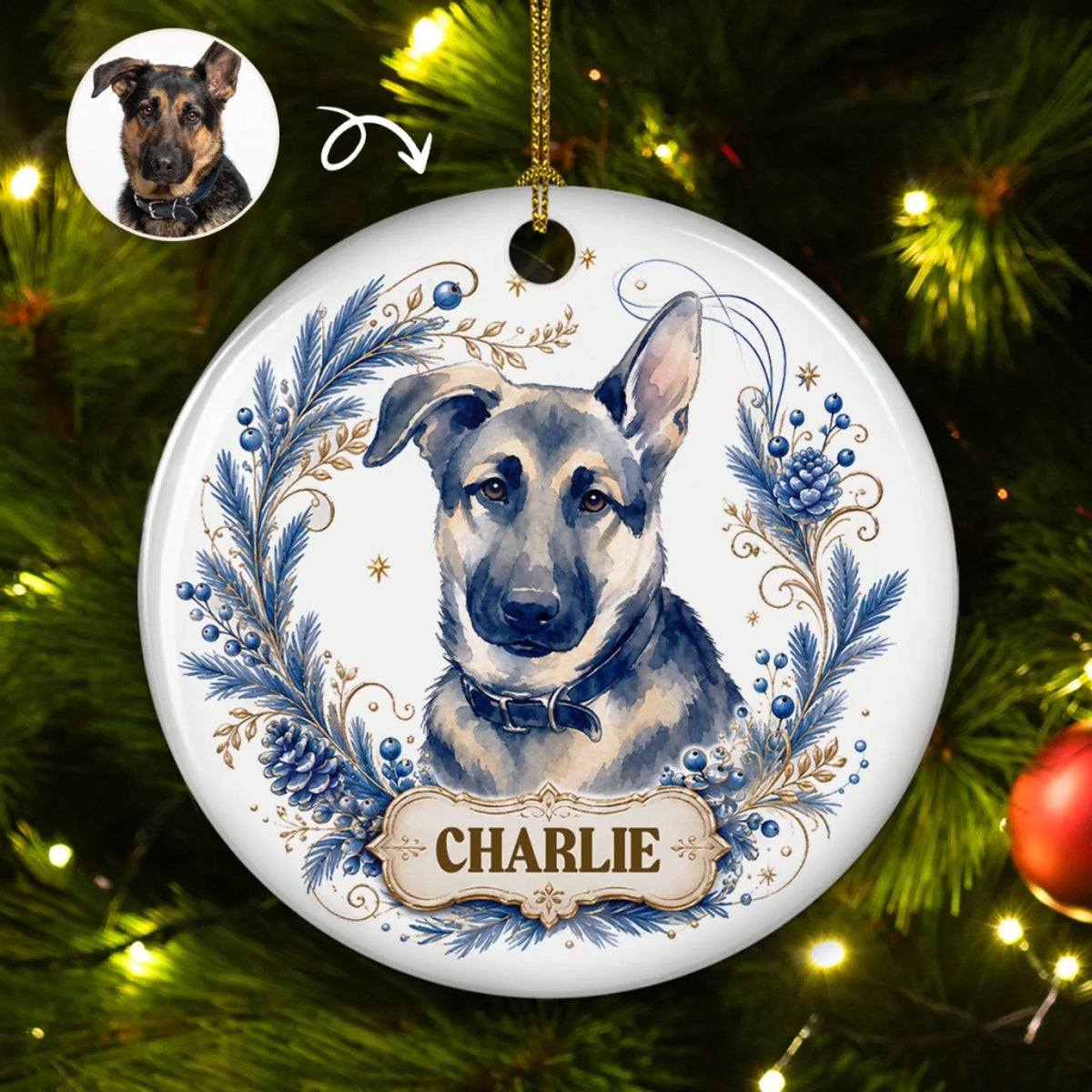 Custom Christmas Decor Home Birthday Gifts For Pet Lovers • Beloved Fur - Personalized Ceramic Ornament