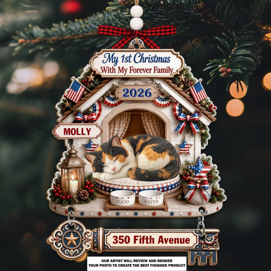 Custom Christmas Decor Home Birthday Gifts For Dog Lovers • Forever Feels Like Home - Personalized Wooden Ornament With Tag