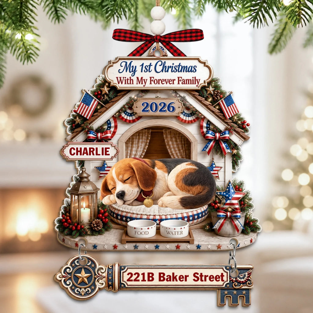Custom Christmas Decor Home Birthday Gifts For Dog Lovers • Forever Feels Like Home - Personalized Wooden Ornament With Tag