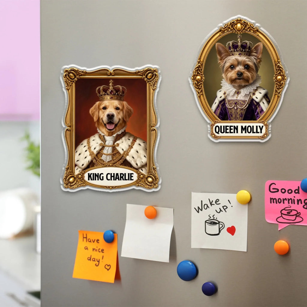Royal Dog Portrait - Personalized Acrylic Magnet