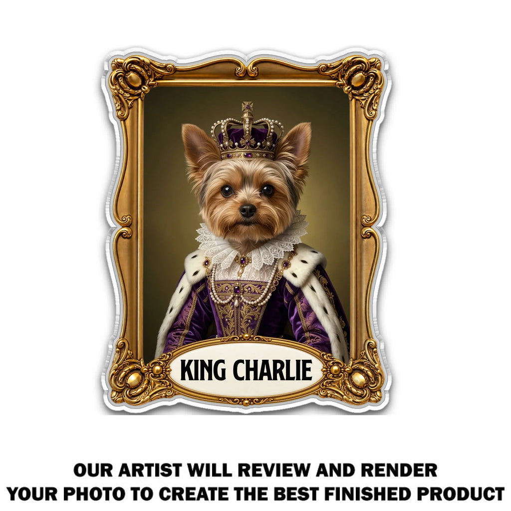 Royal Dog Portrait - Personalized Acrylic Magnet