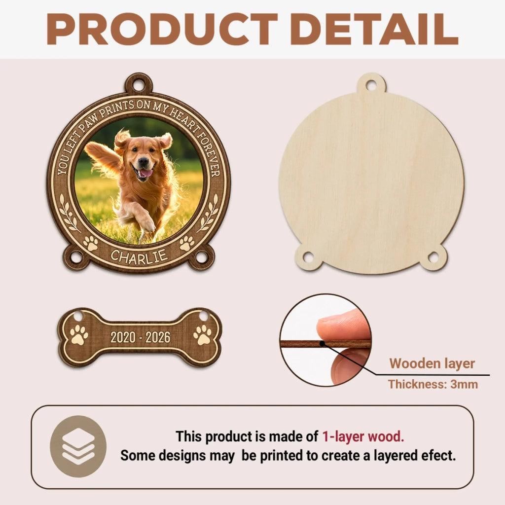 Custom Christmas Memorial Sympathy Gifts For Dogs, Cats • Forever Feels Like Home Version 2 - Personalized Wooden Ornament With Tag