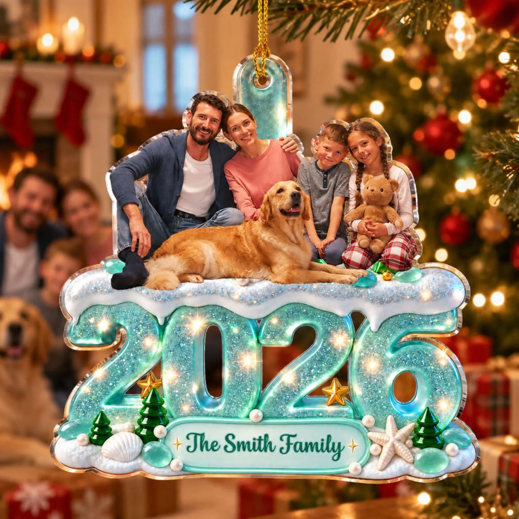 Custom Christmas Decor Home Birthday Gifts For Dog Lovers • A Cozy First Christmas Memory - Personalized Acrylic Ornament