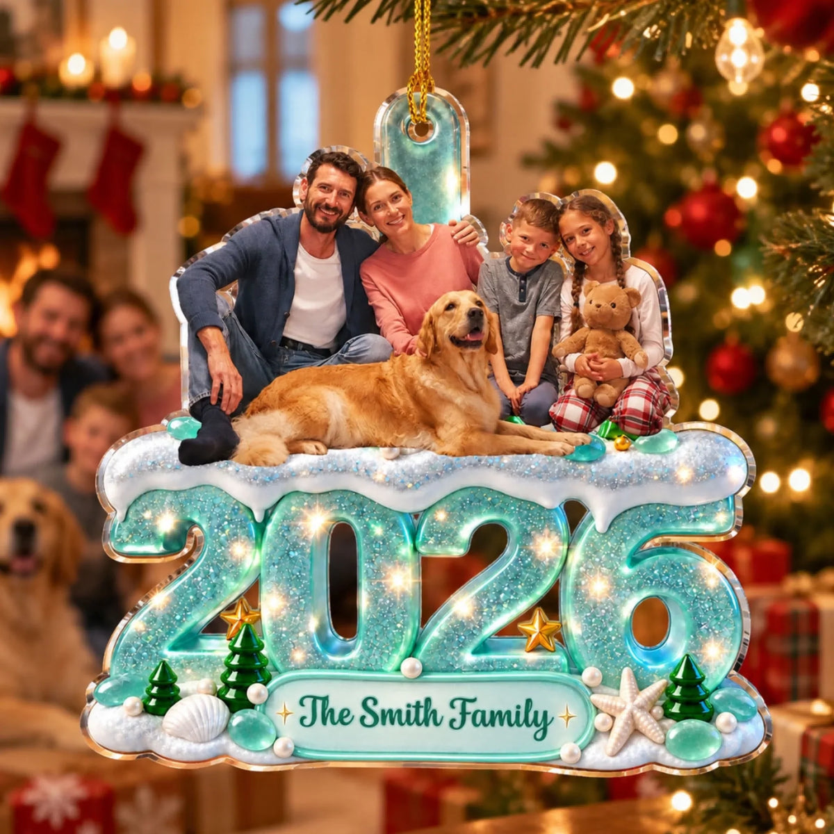 Custom Christmas Decor Home Birthday Gifts For Dog Lovers • A Cozy First Christmas Memory - Personalized Acrylic Ornament