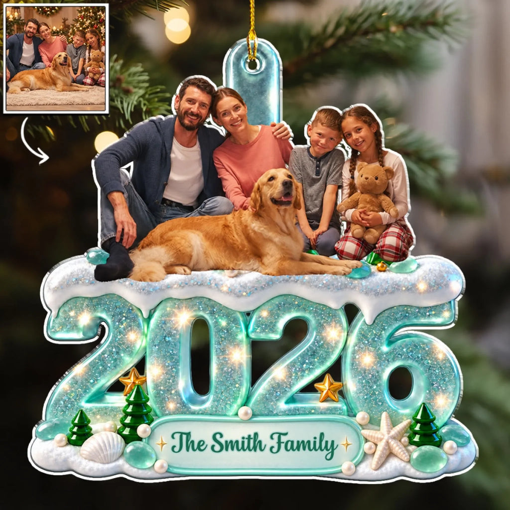 Custom Christmas Decor Home Birthday Gifts For Dog Lovers • A Cozy First Christmas Memory - Personalized Acrylic Ornament