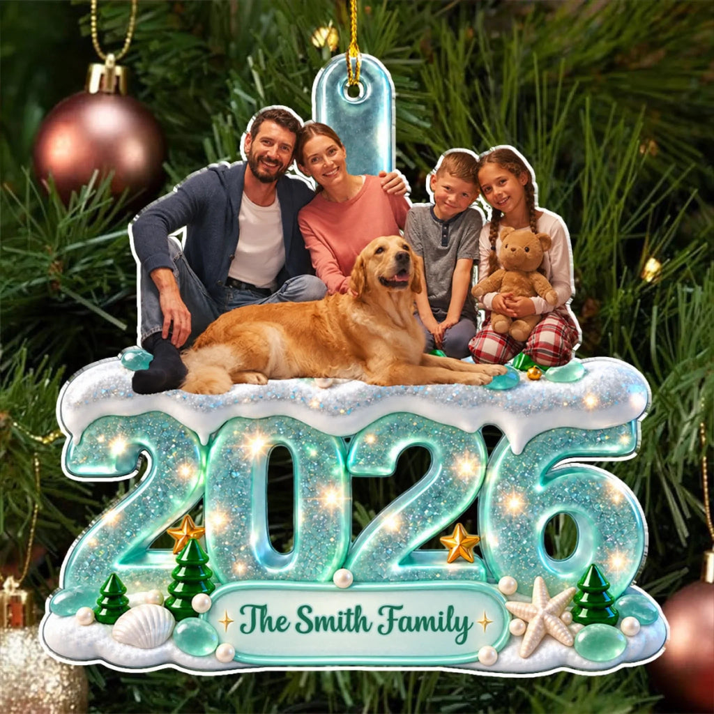 Custom Christmas Decor Home Birthday Gifts For Dog Lovers • A Cozy First Christmas Memory - Personalized Acrylic Ornament