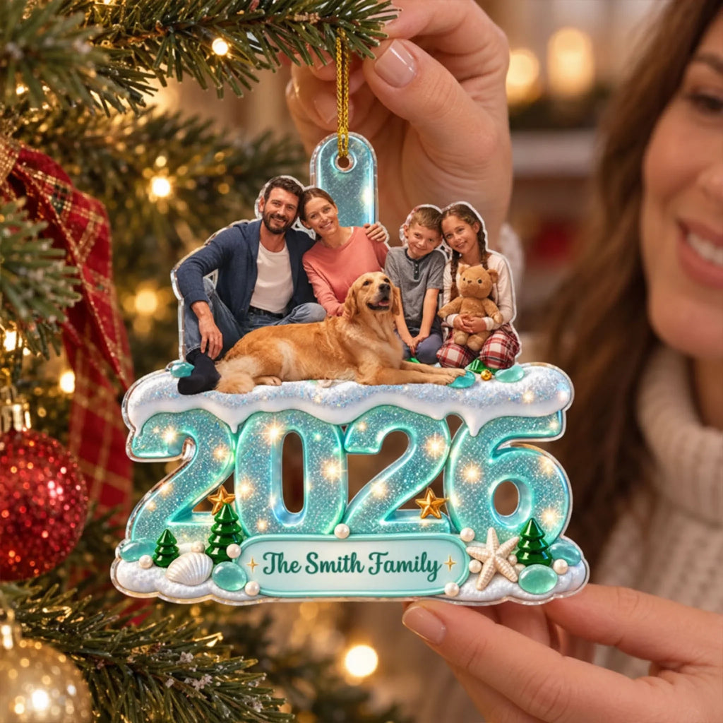 Custom Christmas Decor Home Birthday Gifts For Dog Lovers • A Cozy First Christmas Memory - Personalized Acrylic Ornament