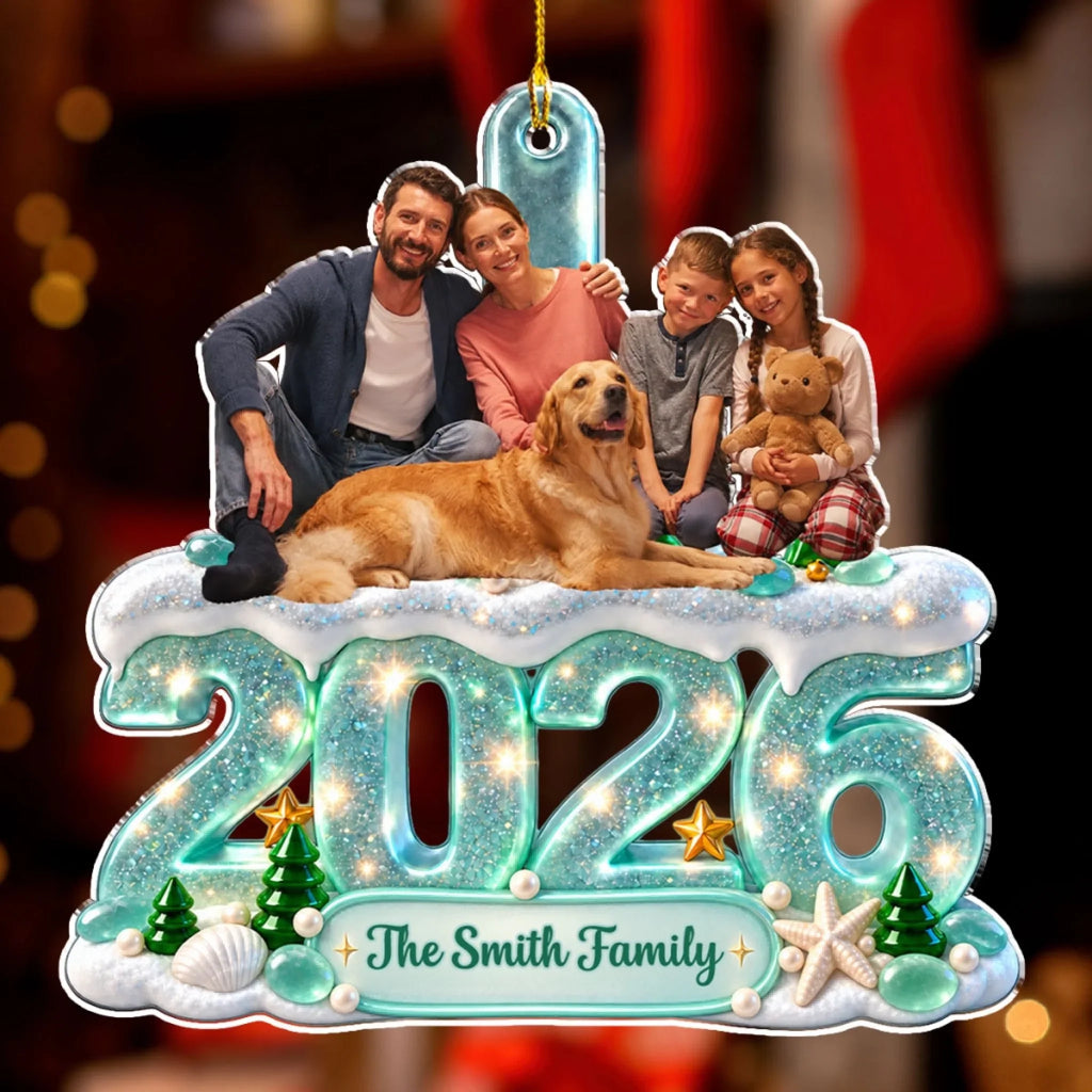 Custom Christmas Decor Home Birthday Gifts For Dog Lovers • A Cozy First Christmas Memory - Personalized Acrylic Ornament