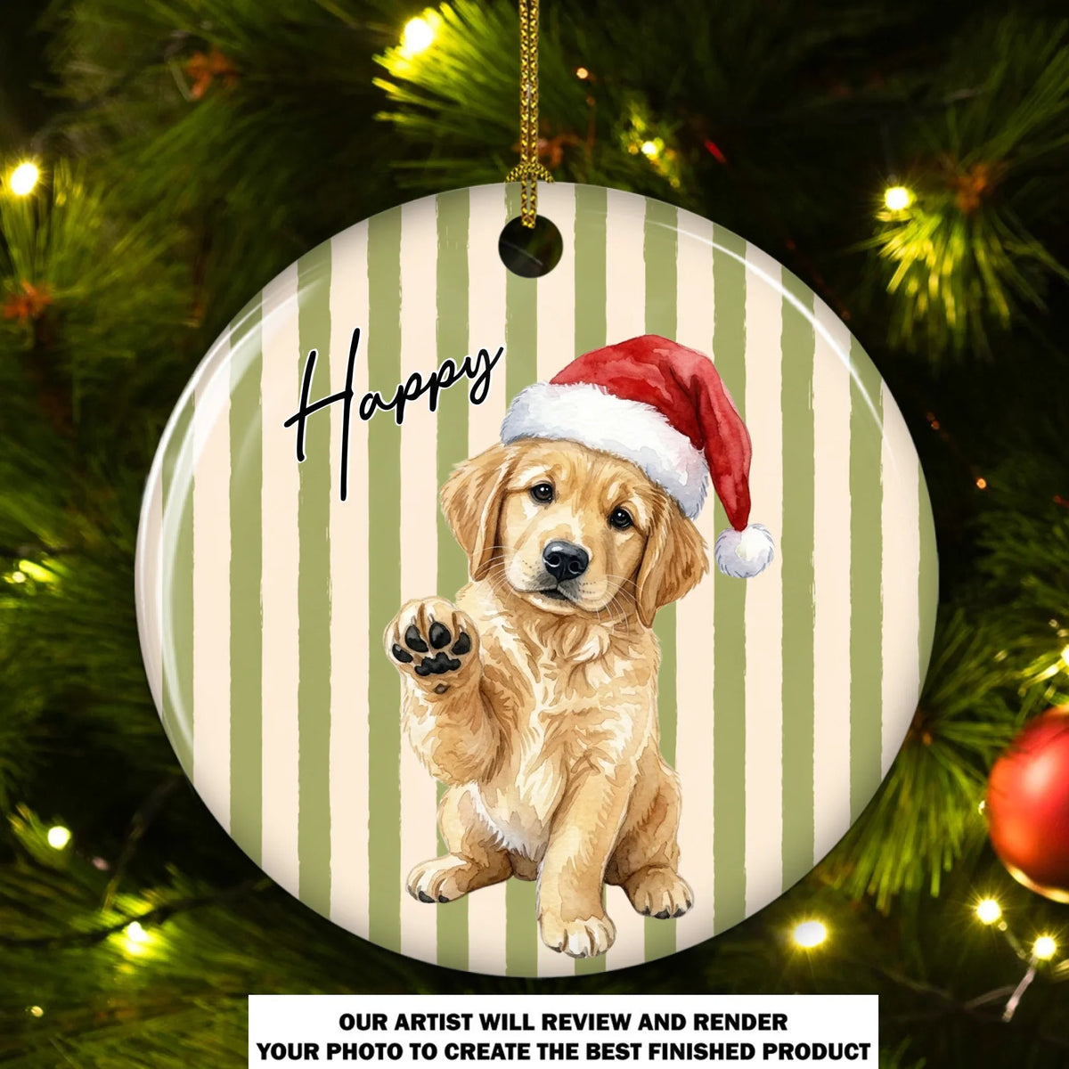 Custom Christmas Decor Home Birthday Gifts For Dog Lovers • Merry Fur Friends - Personalized Ceramic Ornament