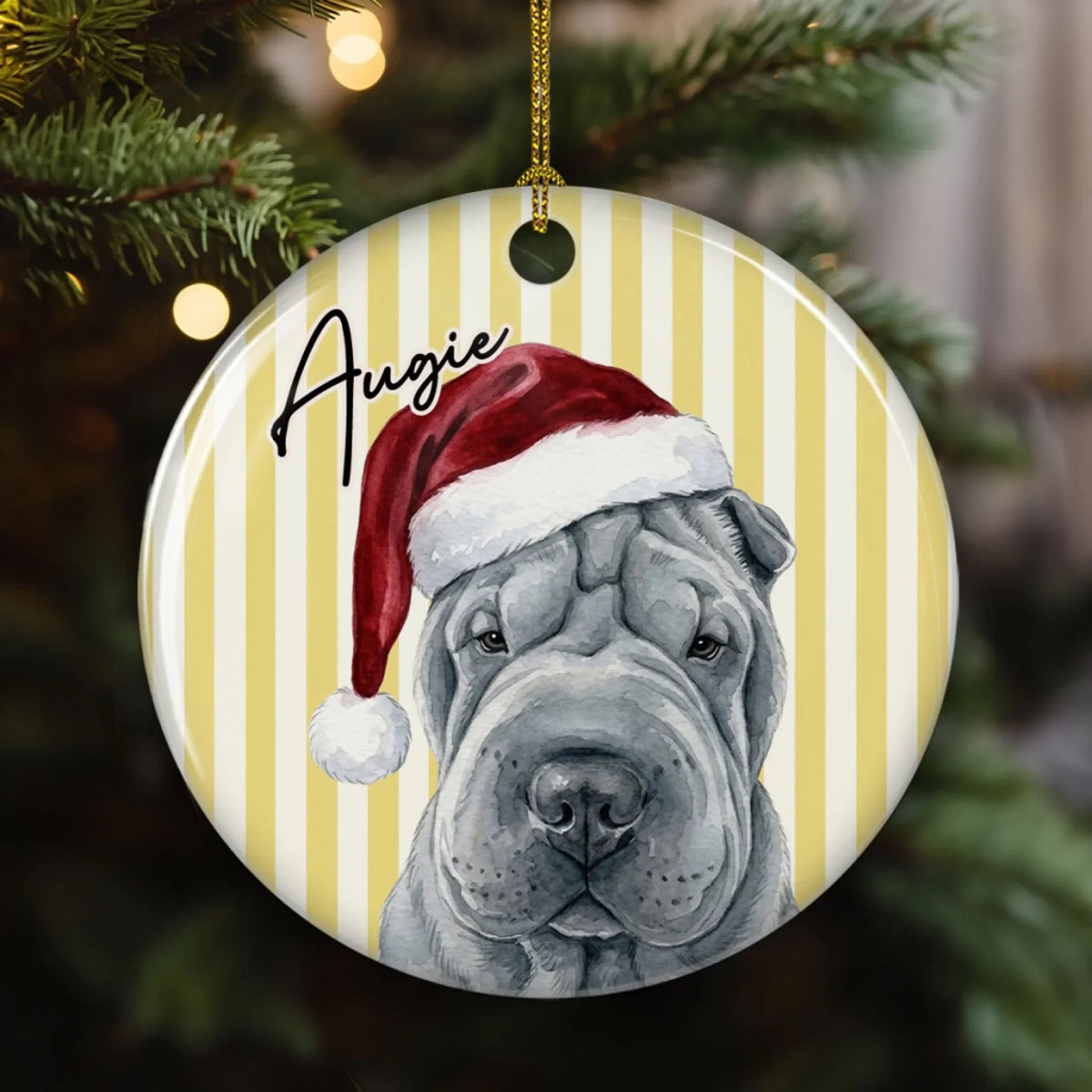 Custom Christmas Decor Home Birthday Gifts For Dog Lovers • Merry Fur Friends - Personalized Ceramic Ornament