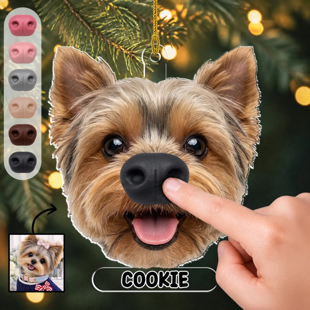 Custom Christmas Decor Home Birthday Gifts For Pet Lovers • Boopmas Cheer - Personalized Nose Squishy Ornament