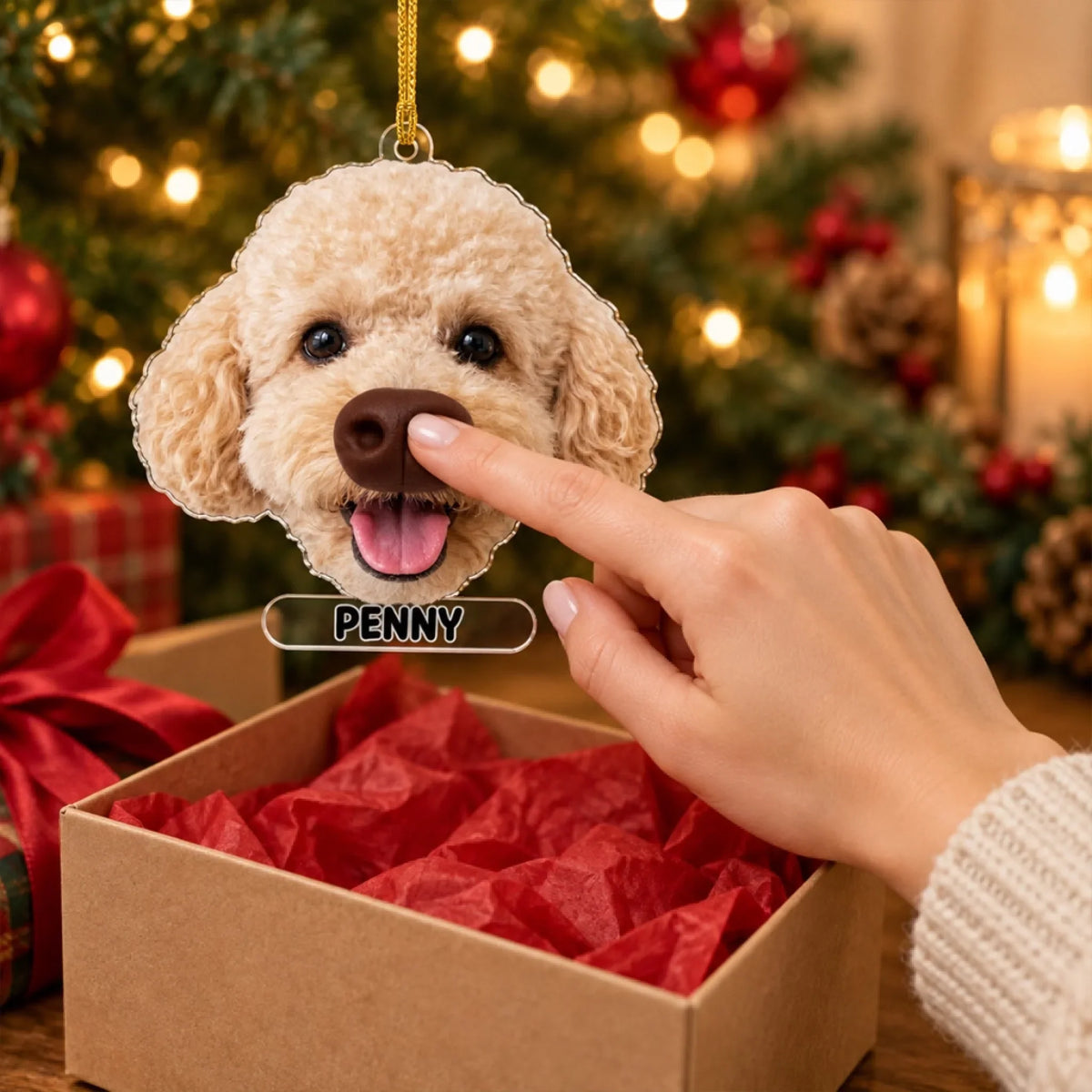 Custom Christmas Decor Home Birthday Gifts For Pet Lovers • Boopmas Cheer - Personalized Nose Squishy Ornament