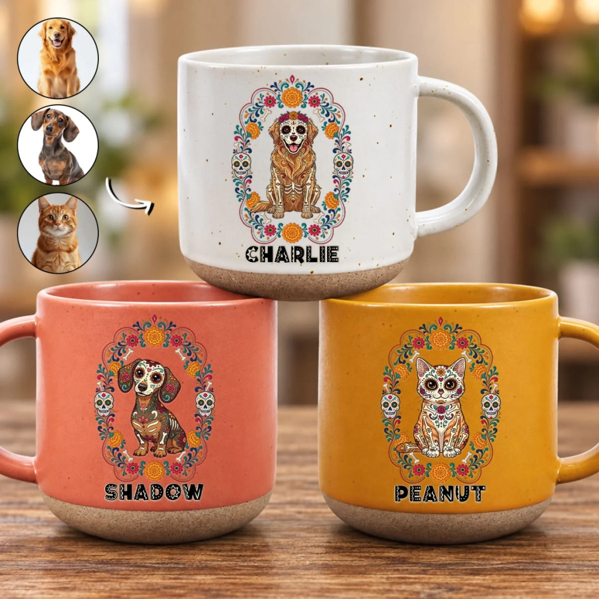 Custom Christmas Birthday Gifts For Dog Lovers • Our Pet Memory - Personalized Pottery Mug